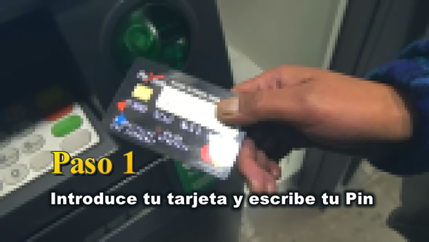 PASO 1: Ingresa tu tarjeta y escribe el pin de tu cuenta Payoneer