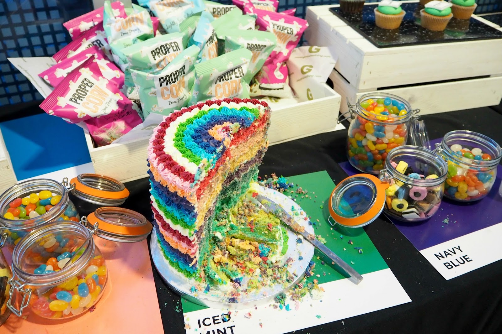 Multicoloured rainbow cake 