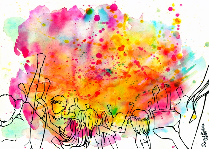 Holi+festival+of+colours+london,+Illustr