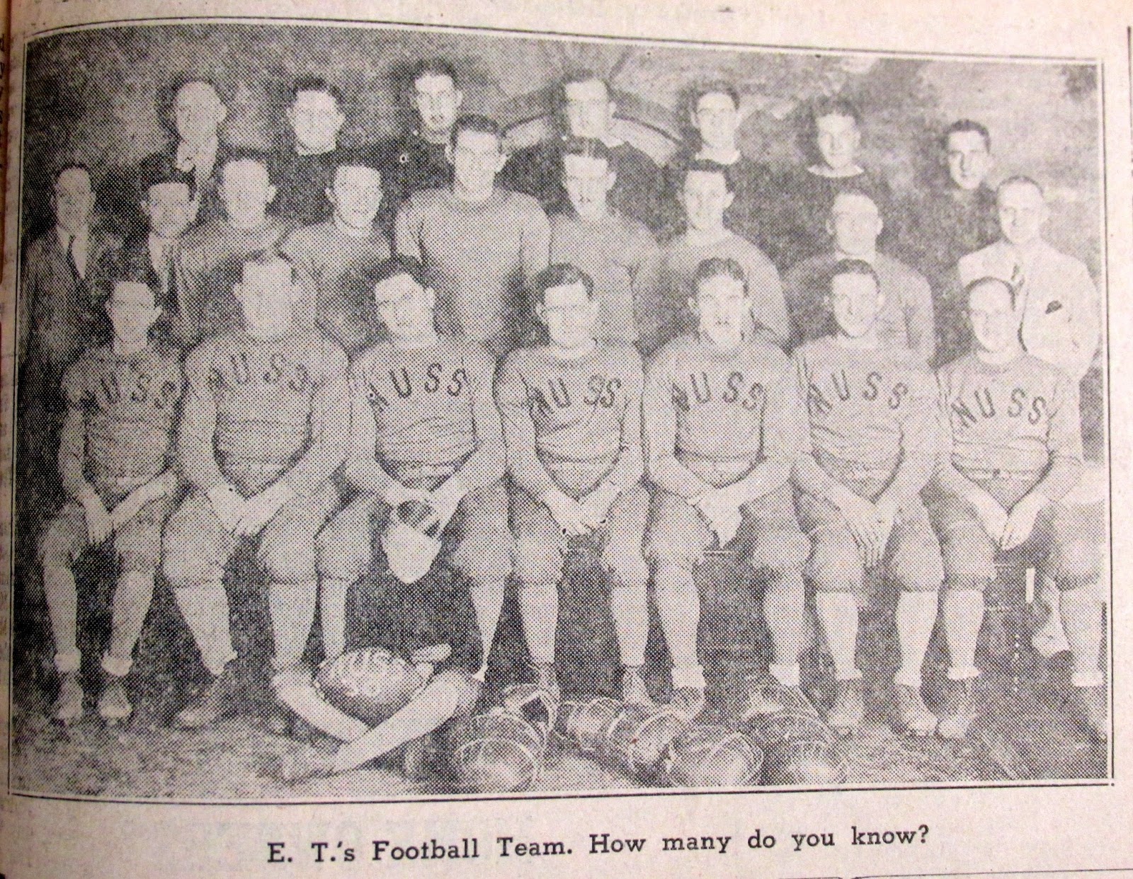 Sutton Nebraska Museum E. T. Nuss's 1931 Football Team