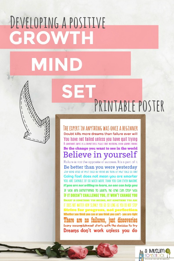 Growth mind set poster printable for kids