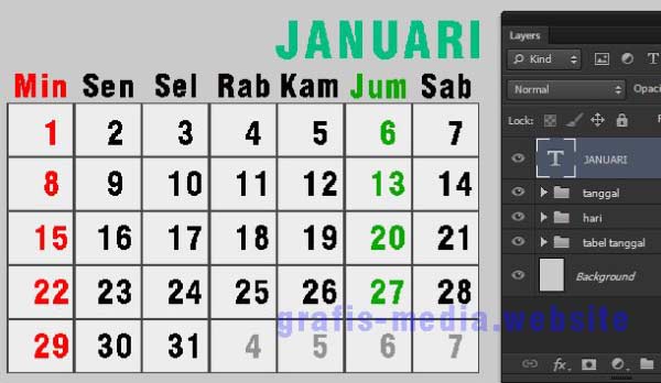Cara Membuat Kalender Sendiri Dengan Photoshop