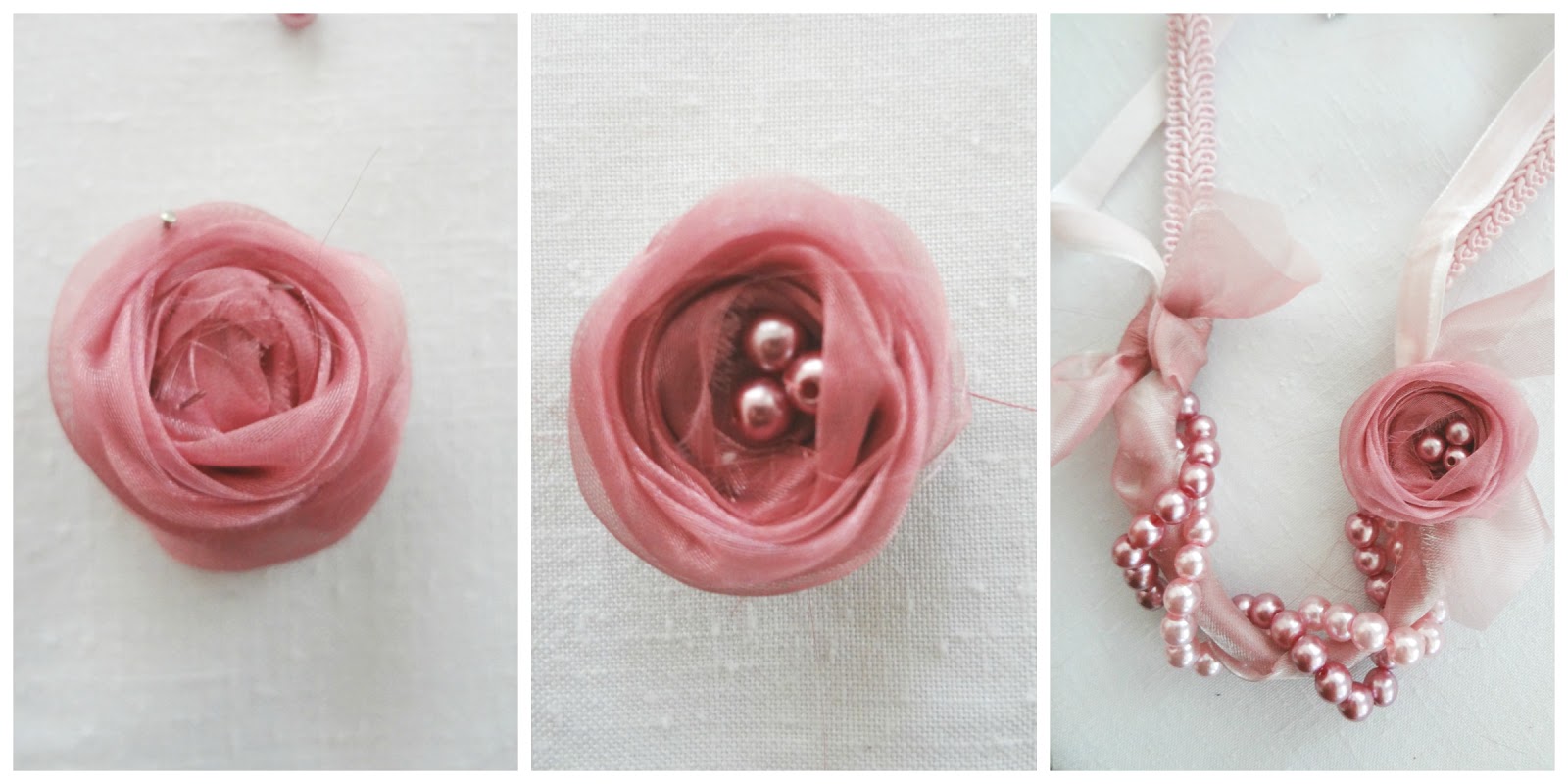 Little Treasures Ribbon and Pearls Necklace a DIY