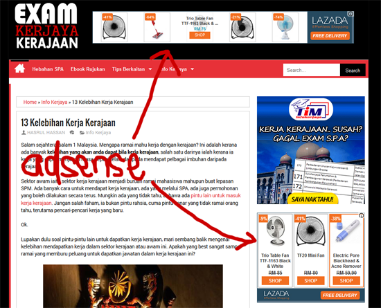 Sebab permohonan Adsense blog Bahasa Melayu Ditolak