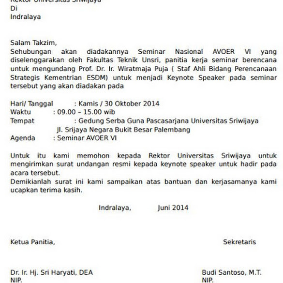 Contoh Surat Resmi Permohonan Narasumber Contoh Surat Contoh Surat Resmi Permohonan Narasumber Contoh Surat