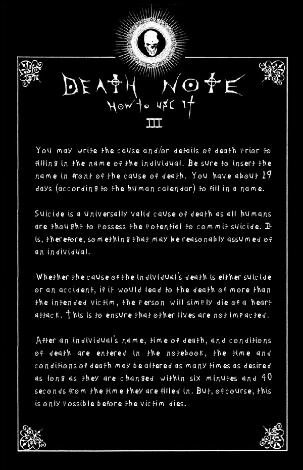 Rules of the Death Note Download