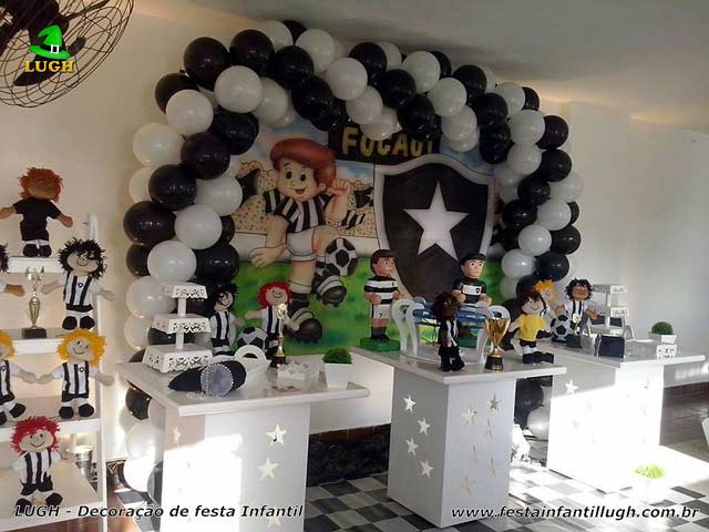 Decoração de mesa tema do Botafogo Decoração de mesa tema do Botafogo para festa de aniversário infantil