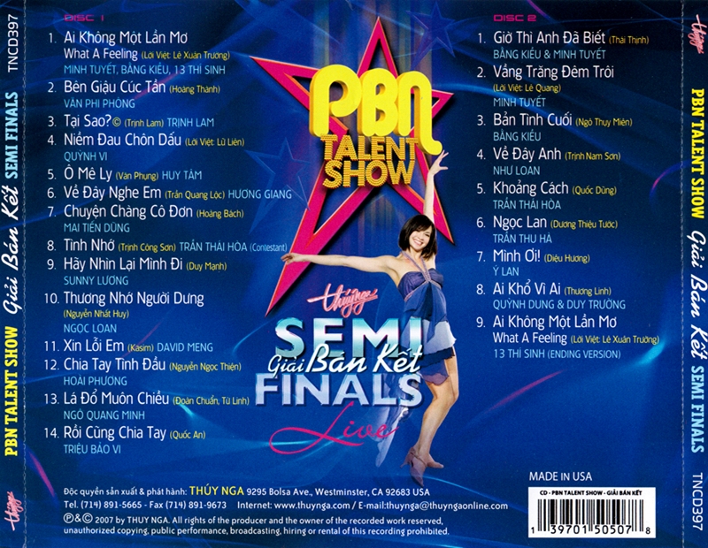 Chia sẻ âm nhạc Thúy Nga CD397 PBN Talent Show Giải Bán Kết (NRG)