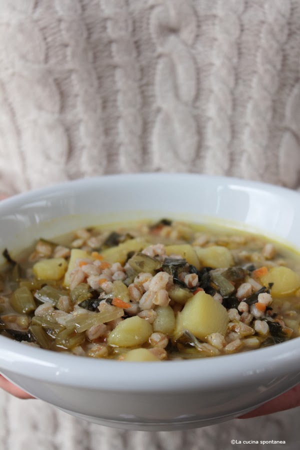 zuppa di cicoria catalogna e farro