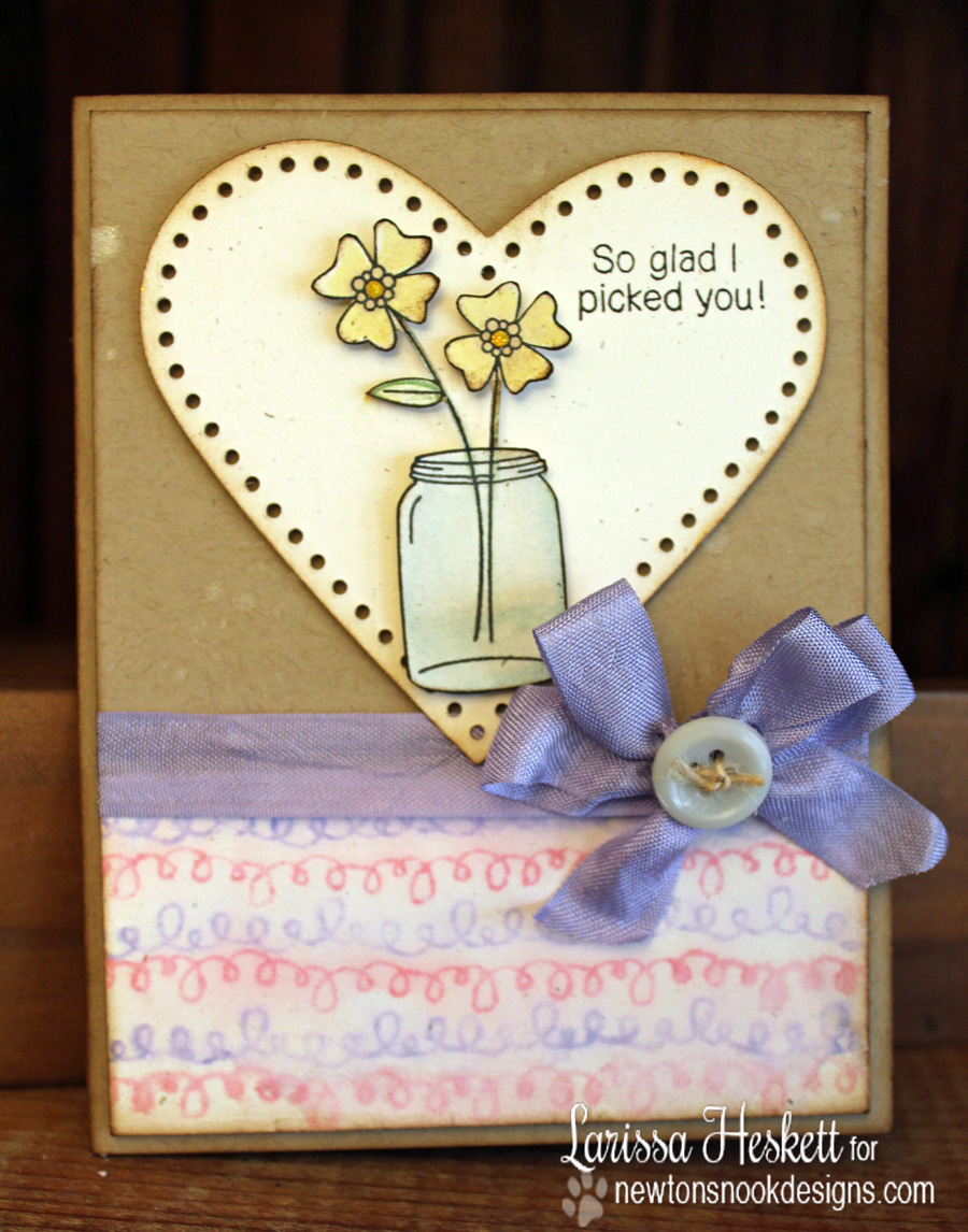 Flower Jar Card by Larissa Heskett for Inky Paws Challenge #9 | Newton's Nook Designs