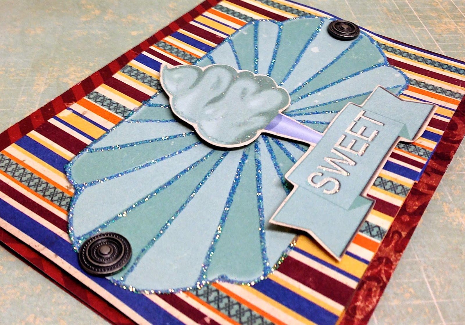 One Scrappy Soul "Sweet" Cotton Candy Card