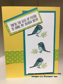 Stampin' Up! Bird Banter Friend Watercolor Pencils Card Eastern Palace Designer Paper