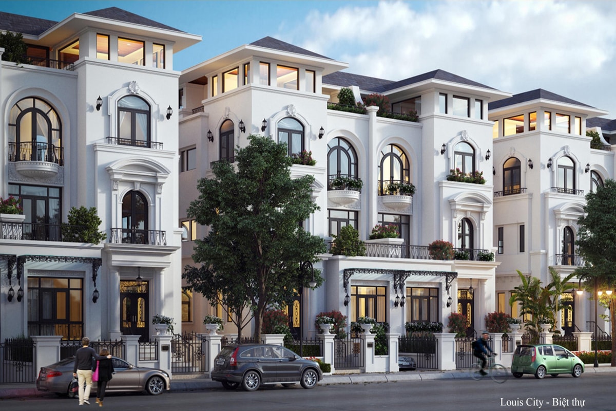 Phối cảnh biệt thự Louis City Hoàng Mai Phối cảnh biệt thự Louis City Hoàng Mai