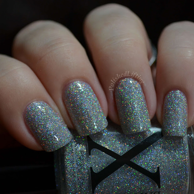 silver nail polish with glitter