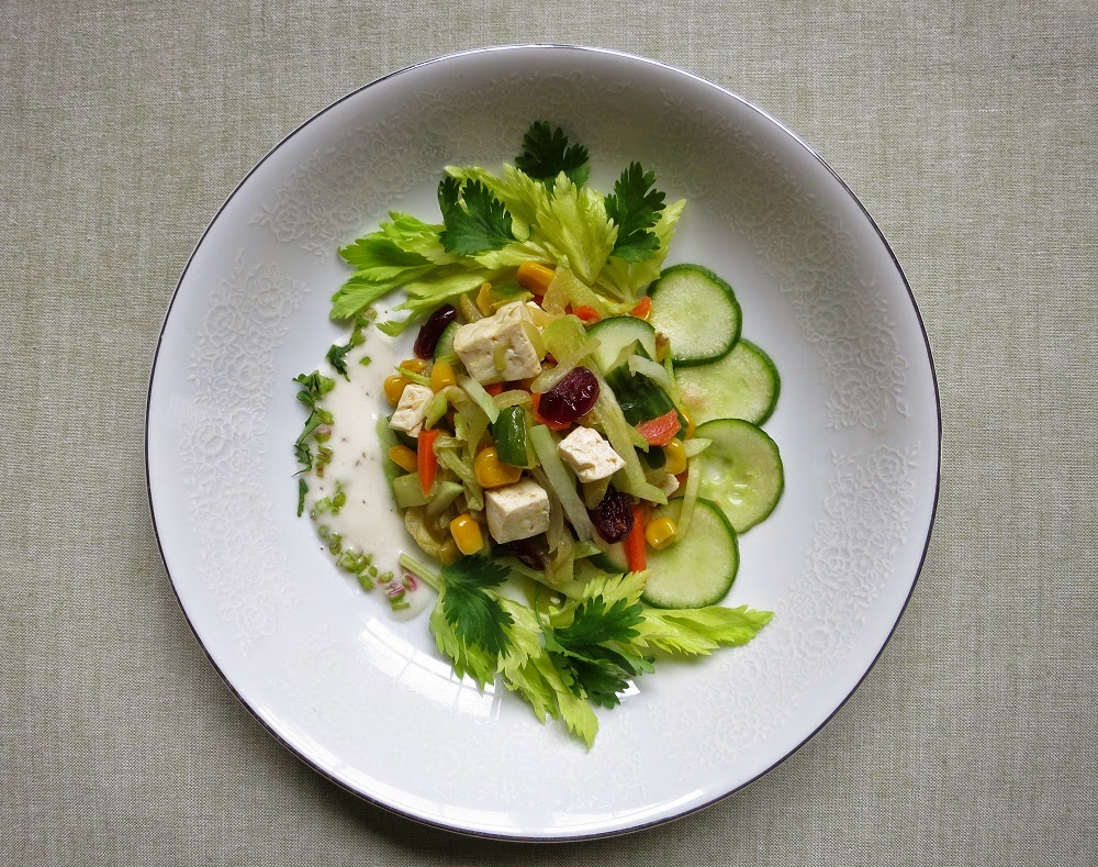Sizzling Indian Recipes..... Sauteed mix vegetables Salad with raw Persian cucumber for lunch