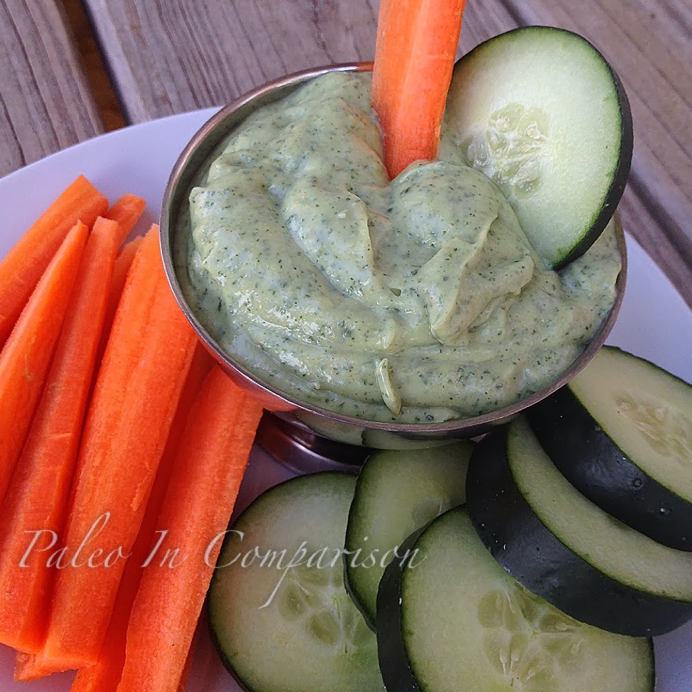 Paleo In Comparison Creamy Avocado Cilantro Lime Dip (dairy free)