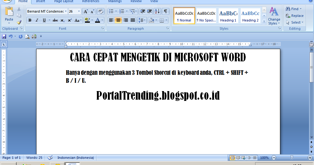 Cara Cepat Mengetik Dalam Microsoft Word 2013
