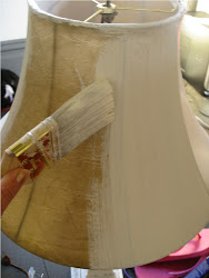 lamp redo paint fabric shade diy lampshade makeover painting scraps shades lampshades lamps painted canvas decorate recover chandelier kammyskorner shabby