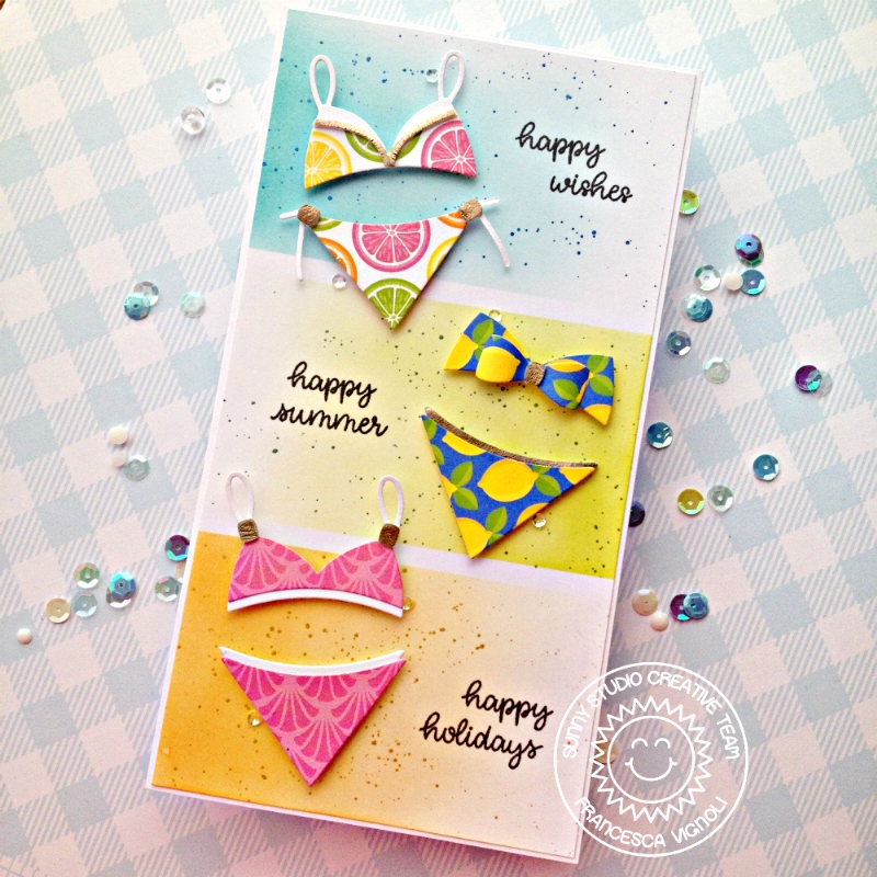 Sunny Studio Sweater Vest Dies Cards with Mona and Franci