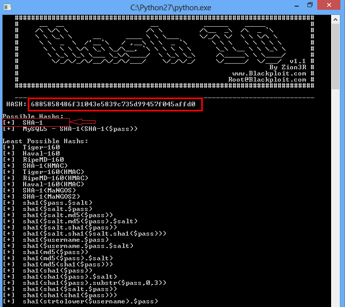 How to identifies Hash type if password is hashed Step by step entire