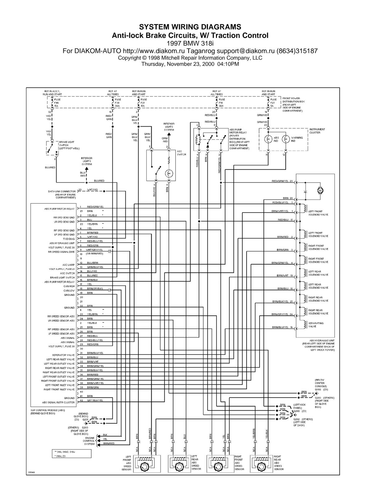 Wiring Diagrams and Free Manual Ebooks: 1997 BMW 318i Anti ... bmw abs wiring diagram 