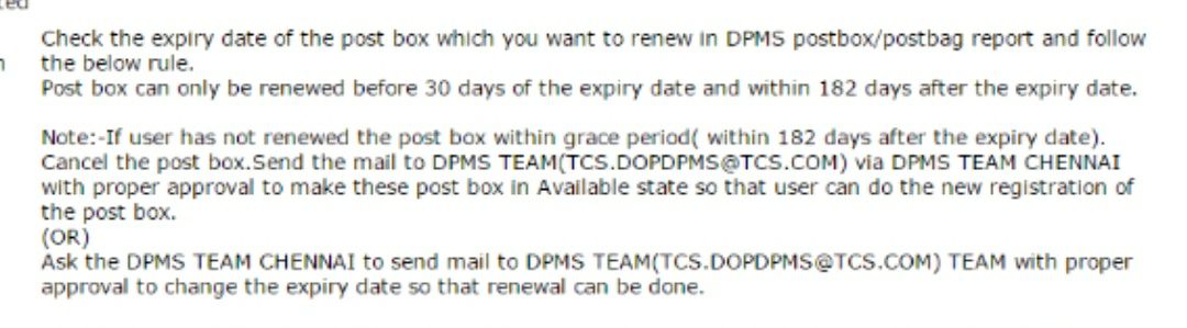 how to renew post box in SAP