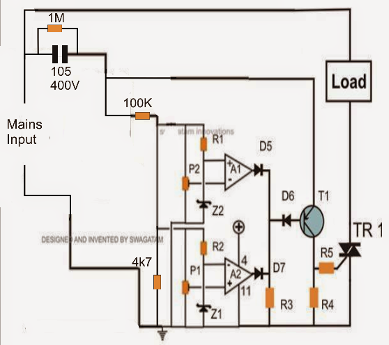 Transformerless Mains High and Low Voltage Cut OFF Circuit, Using IC 324 Explained