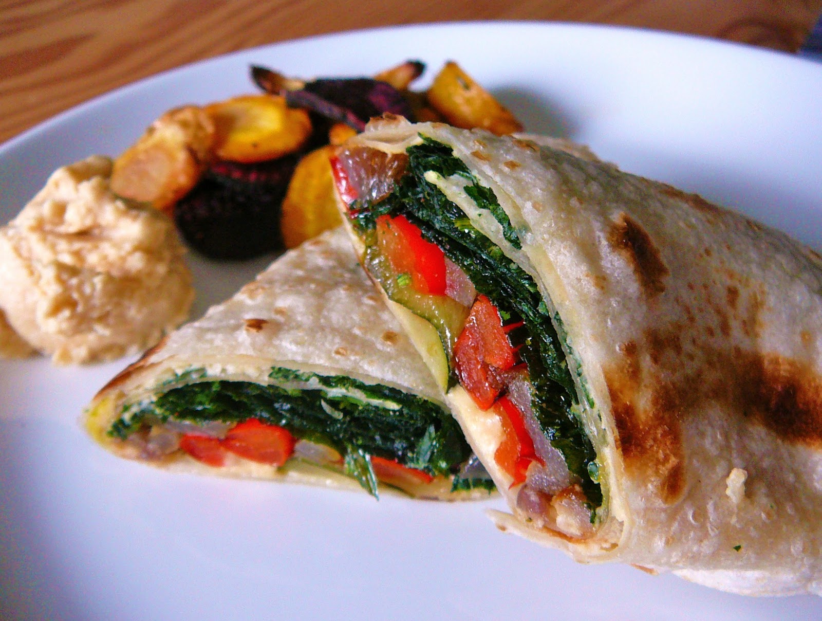 Eighty Twenty 80 Roasted Vegetable Wrap with OvenFried Spinach and