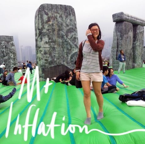Girl at Stonehenge at M+ Inflation HK