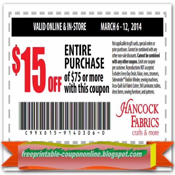 Hancock fabrics online coupons 2018