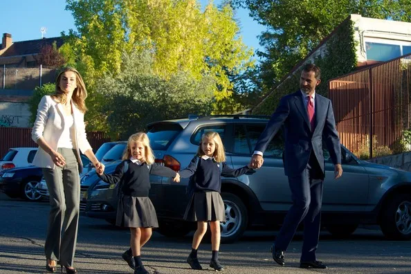 Prince Felipe of Spain, Princess Letizia of Spain and their daughters Leonor and Sofia