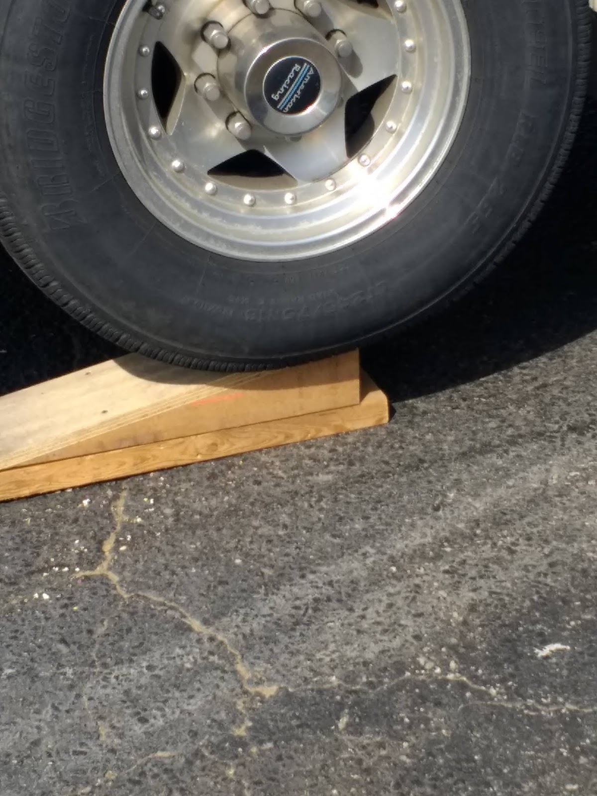 RV Tire Safety Tire ramps or "blocks" Many can damage your tire