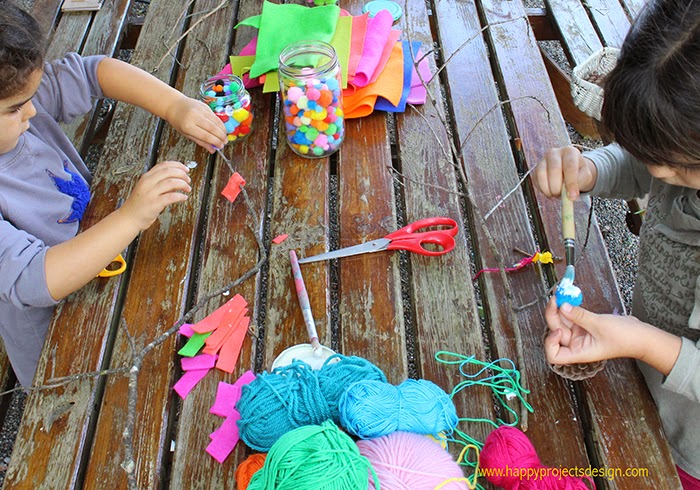 Manualidades ecológicas: ramas e hilos