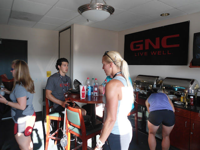 Image of bloggers in the VIP room at the Staples Center during the 2012 CrossFit Games