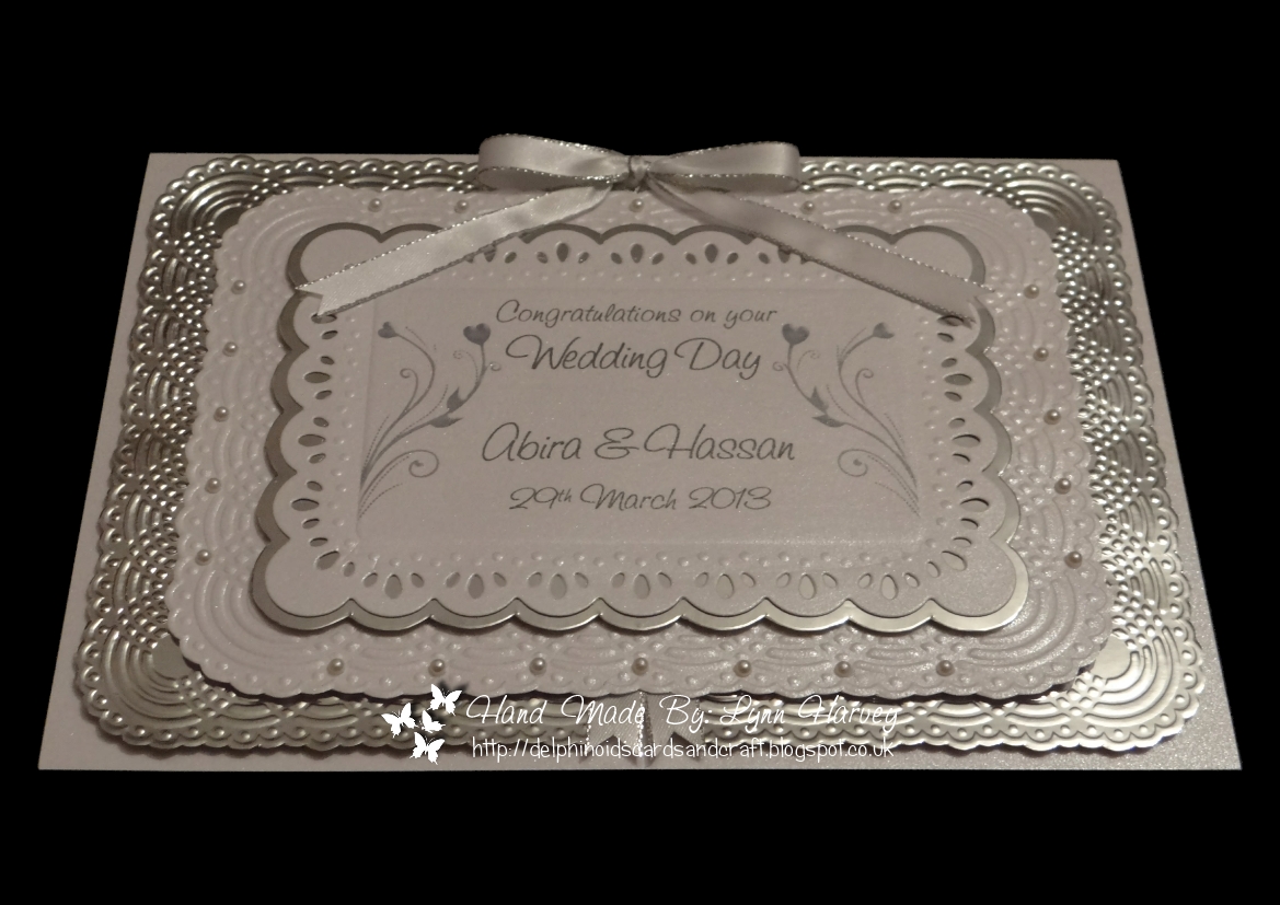 Delphinoid's Cards and Craft: Silver and White Wedding Card