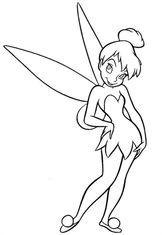 Tranh tô màu nàng tiên Tinkerbell cho bé