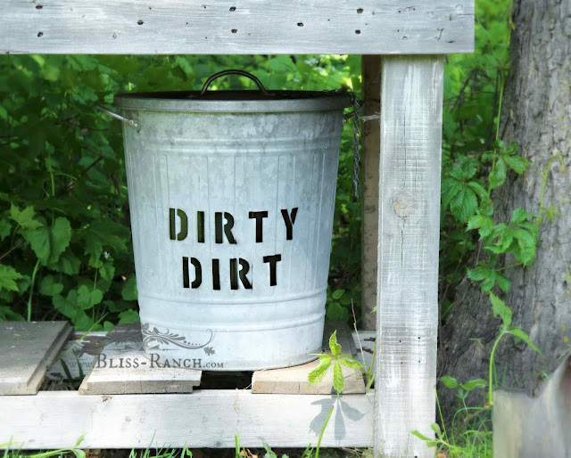 Reclaimed Potting Bench Dirty Dirt Soil Can, Bliss-Ranch.com