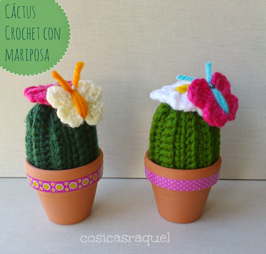 Cáctus Crochet con Mariposa Paso a Paso