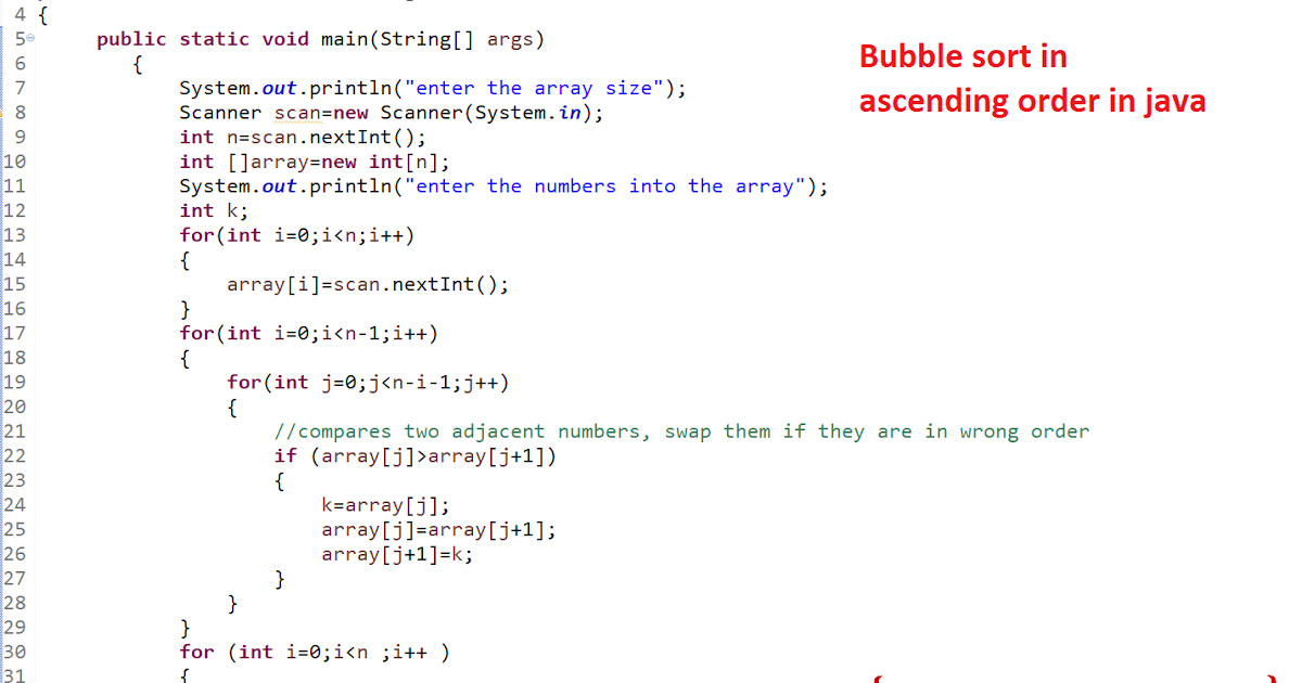 java-program-for-bubble-sort-in-ascending-order-java-code-korner