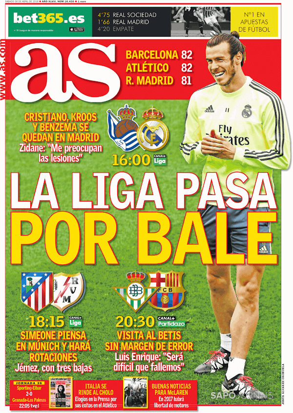 Real Madrid, AS: "La Liga pasa por Bale"