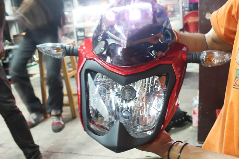 Cover Headlamp New Vixion Lightning bikin Garang Modifikasi Fairing Motor