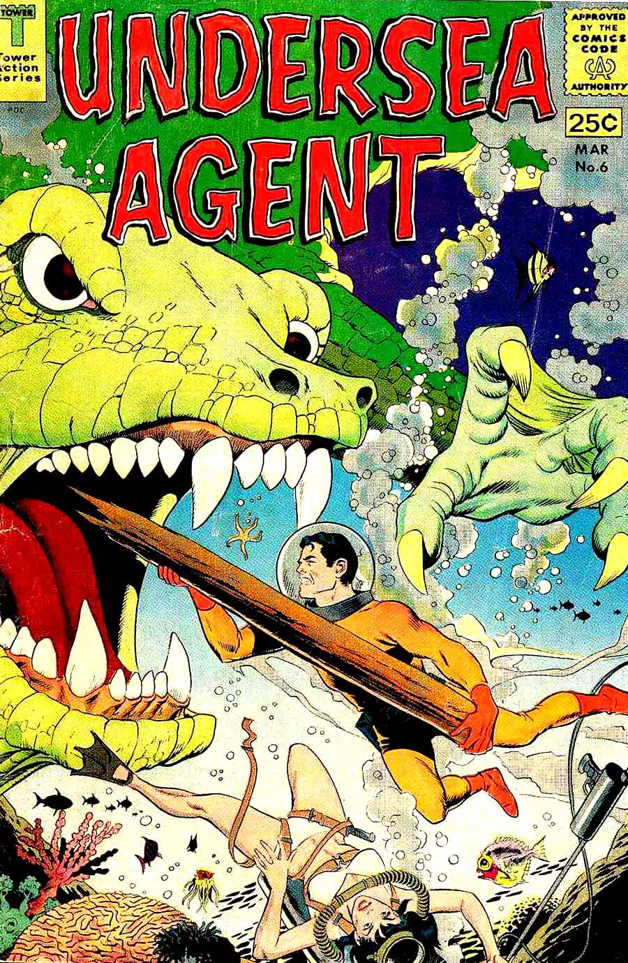 Undersea Agent v1 #6 tower silver age 1960s comic book cover art by Wally Wood