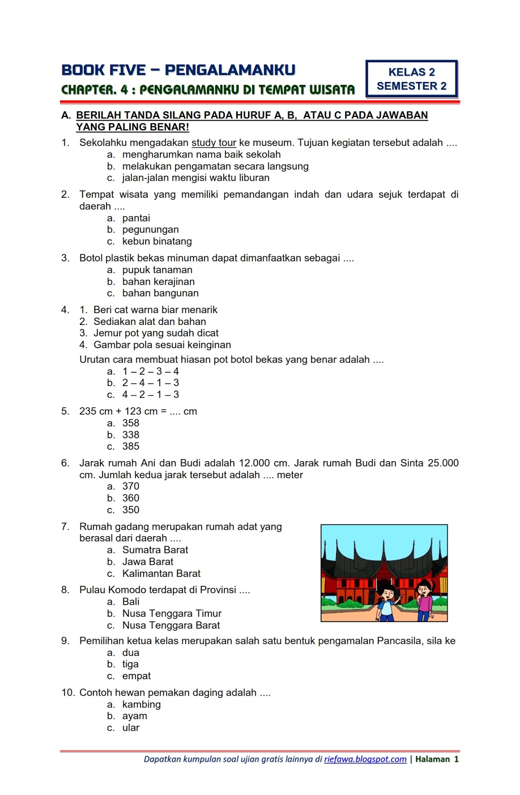 Latihan Soal Tema 6 Kelas 5