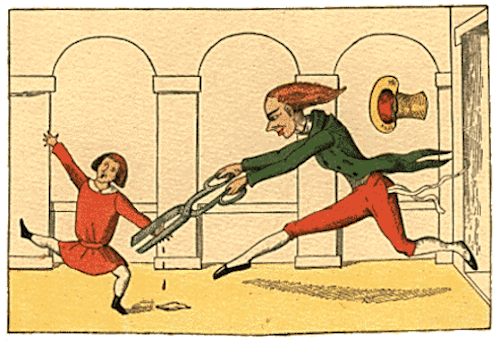 Horrifyingly violent illustration from Der Struwwelpeter