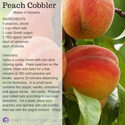 Peach Cobbler, Clean dessert, one fit fighter, katy ursta
