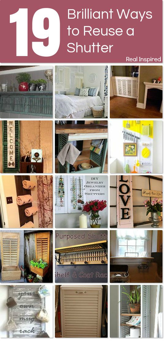 19 Brilliant Ways to Reuse a Shutter. Shutter upcycle/recycle
