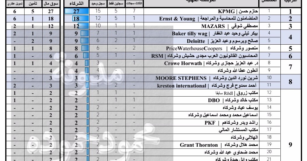 مدونة محمود حموده ترتيب المؤسسات المهنية في مصر من حيث عدد شركائها