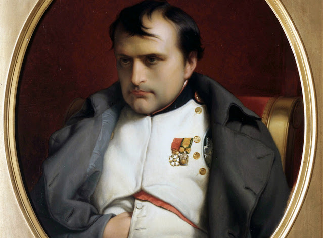 Наполеон Бонапарт после отречения во дворце Фонтенбло.  Деларош (1845). Фрагмент