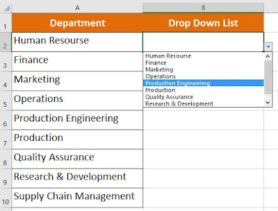 Drop Down list in excel create drop down list using data validation in excel