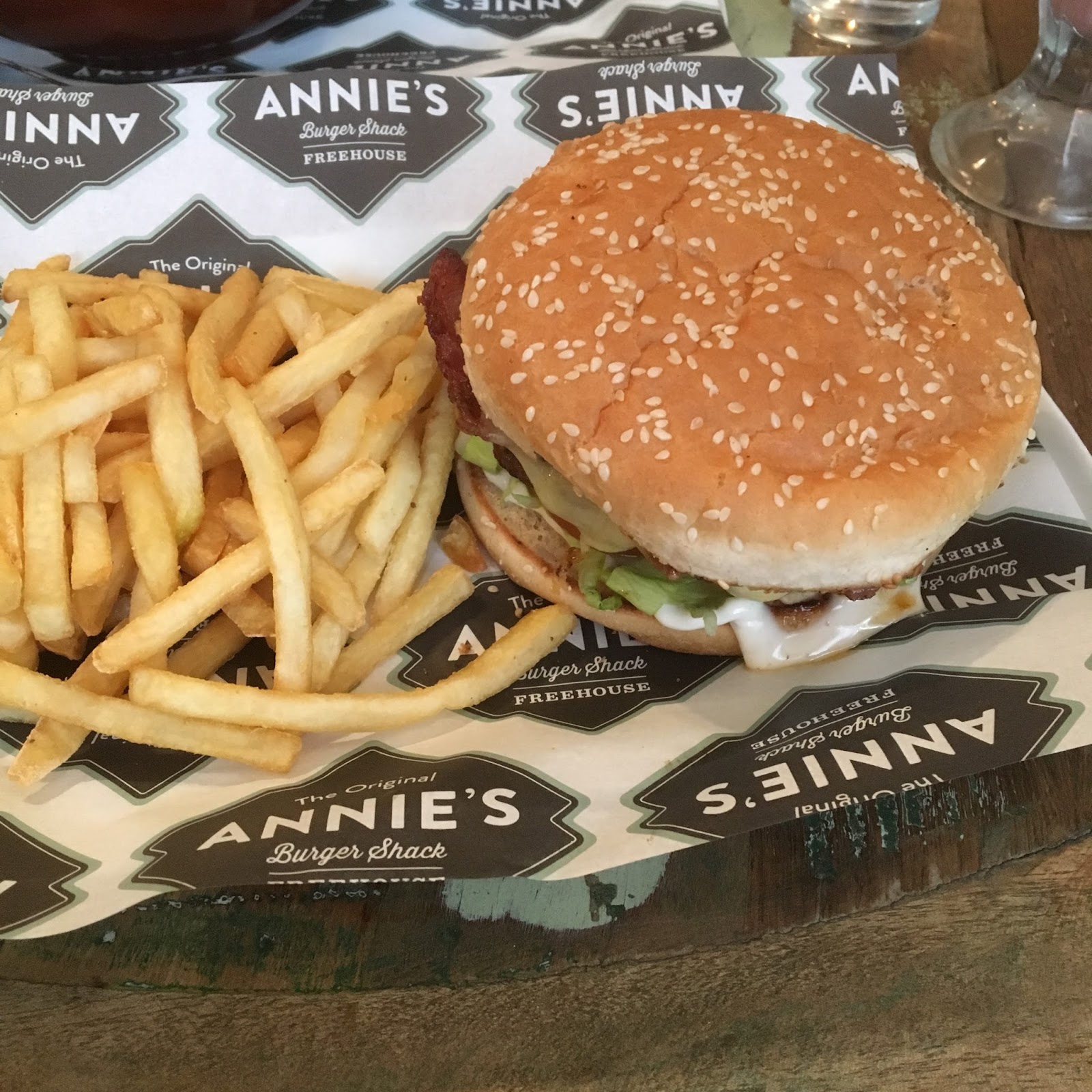 Annie's Burger Shack Nottingham burger and chips
